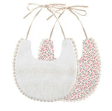 BABERO FLORECITAS Y BLANCO