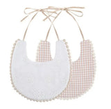 BABERO CUADROS BEIGE Y BLANCO